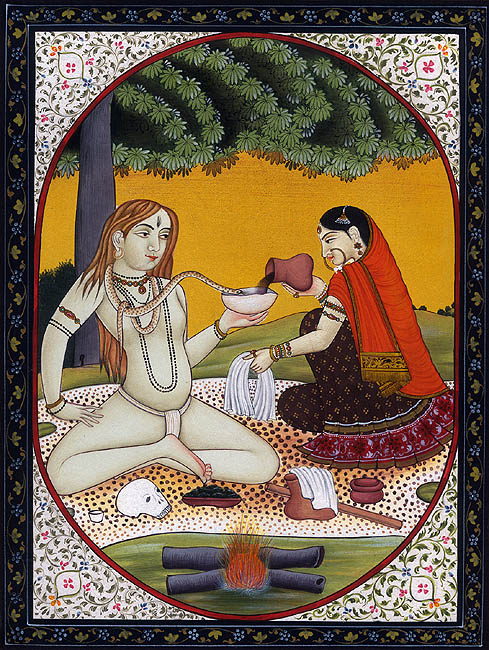 Unknown Artist - Shiva And Parvati (Parvati offering Liquor to the Serpent Vasuki)